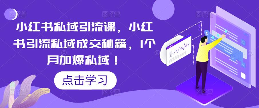 小红书私域引流课，小红书引流私域成交秘籍，1个月加爆私域！-甬战资源库
