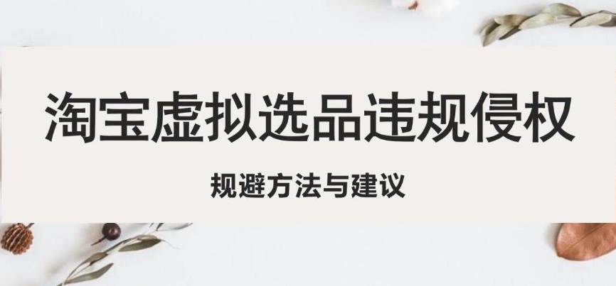 淘宝虚拟违规侵权规避方法与建议，6个部分详细讲解，做虚拟资源必看-甬战资源库