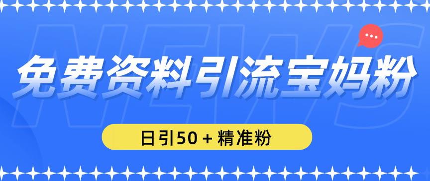免费资料引流宝妈粉，日引50+精准粉【揭秘】-甬战资源库