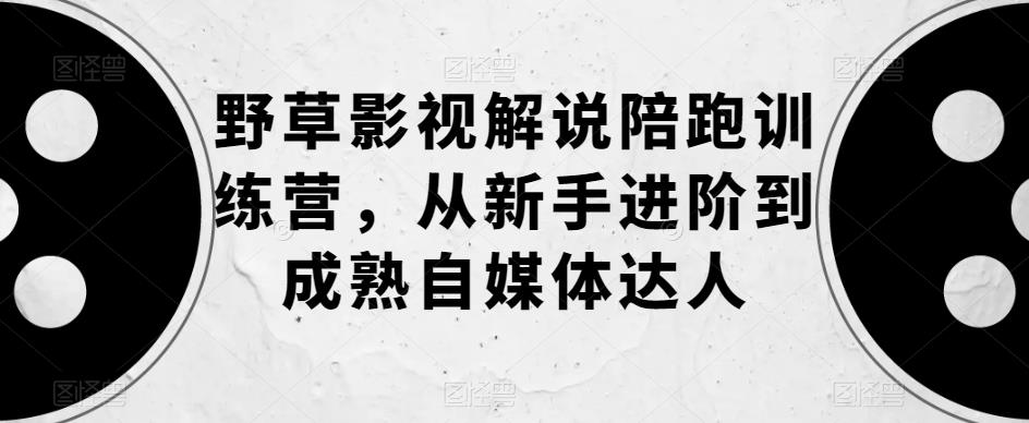 野草影视解说陪跑训练营，从新手进阶到成熟自媒体达人-甬战资源库