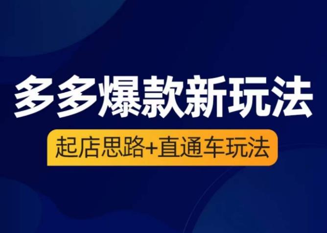 海神·多多爆款新玩法，​起店思路+直通车玩法（3节精华课）-甬战资源库