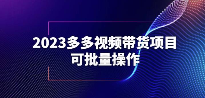 2023多多视频带货项目，可批量操作【保姆级教学】【揭秘】-甬战资源库