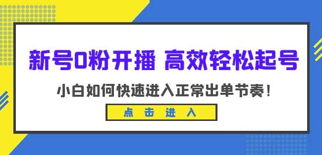 新号0粉开播-高效轻松起号，小白如何快速进入正常出单节奏（10节课）-甬战资源库