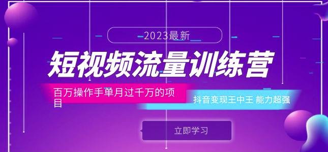 短视频流量训练营：百万操作手单月过千万的项目：抖音变现王中王能力超强-甬战资源库