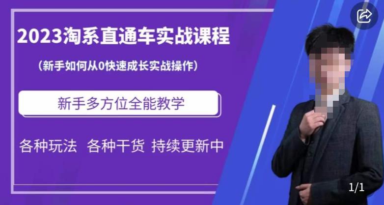 2023淘系直通车保姆式运营讲解，新手如何从0快速成长实战操作，新手多方位全能教学-甬战资源库