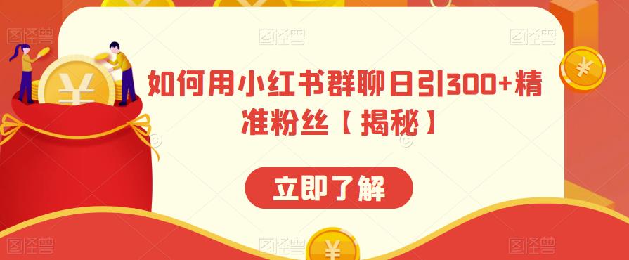 如何用小红书群聊日引300+精准粉丝【揭秘】-甬战资源库