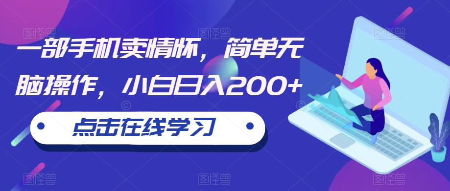 一部手机卖情怀，简单无脑操作，小白日入200+【揭秘】-甬战资源库