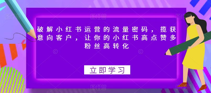 破解小红书运营的流量密码，揽获意向客户，让你的小红书高点赞多粉丝高转化-甬战资源库