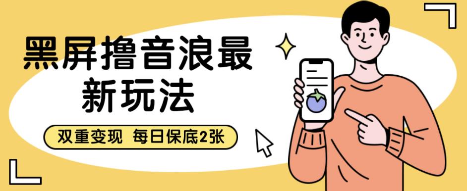 黑屏撸音浪最新玩法，双重变现，每日保底2张【揭秘】-甬战资源库
