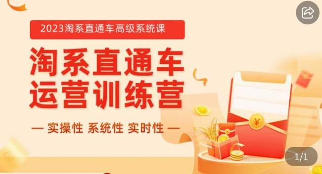 冠东·2023淘系直通车高级系统课，​实操性，系统性，实时性，直通车完整体系教学-甬战资源库