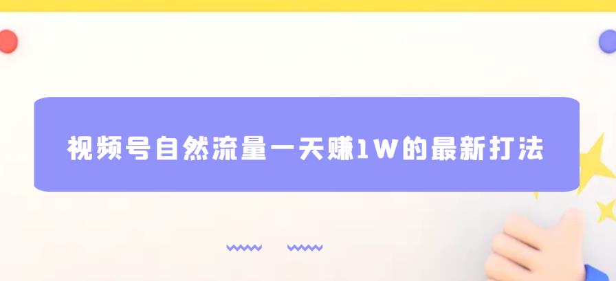 视频号自然流量一天赚1W的最新打法，基本0投资【揭秘】-甬战资源库