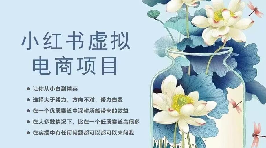 小红书虚拟电商从0到1，让你从小白到精英（20节实操课程）-甬战资源库