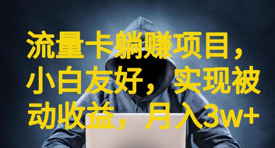 流量卡躺赚项目，小白友好，开设后台，实现被动收益，只要出卡，就能一直赚钱，利润高昂【揭秘】-甬战资源库