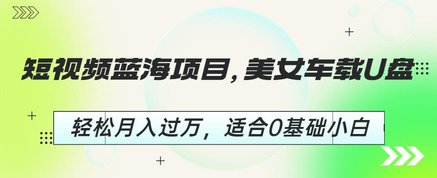 短视频蓝海项目，美女车载U盘，轻松月入过万，适合0基础小白【揭秘】-甬战资源库