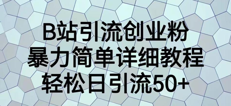 B站引流创业粉，暴力简单详细教程，轻松日引流50+【揭秘】-甬战资源库