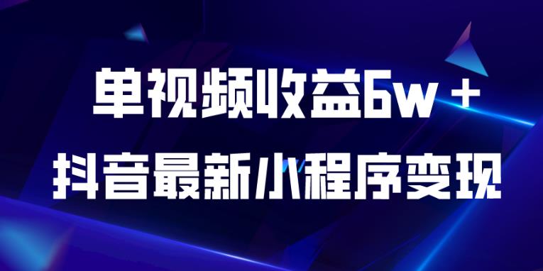 抖音最新小程序变现项目，单视频收益6w＋，小白可做【揭秘】-甬战资源库