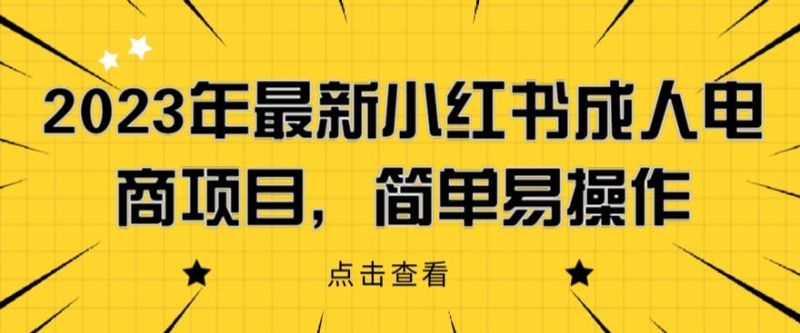 2023年最新小红书成人电商项目，简单易操作【详细教程】【揭秘】-甬战资源库