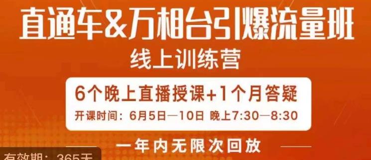 直通车&万相台引爆流量班，6天打通你开直通车·万相台的任督二脉-甬战资源库