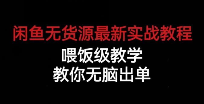 闲鱼无货源最新实战教程，喂饭级教学，教你无脑出单【揭秘】-甬战资源库