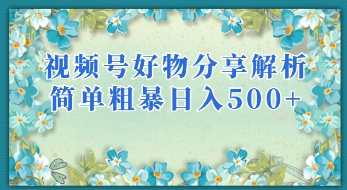 视频号好物分享解析，简单粗暴可以批量方大的项目【揭秘】-甬战资源库