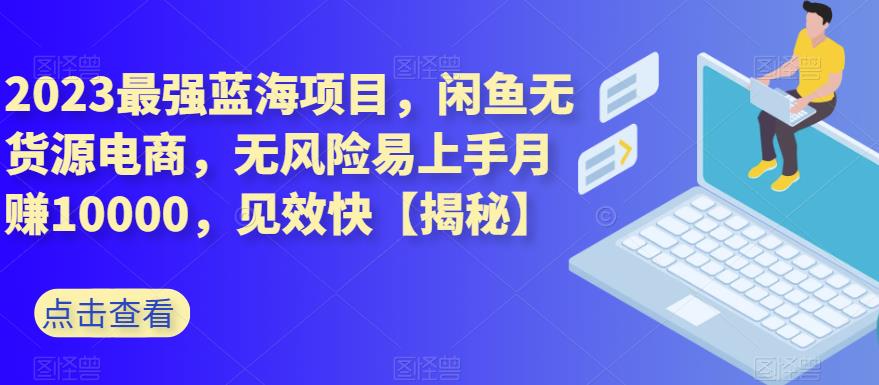 2023最强蓝海项目，闲鱼无货源电商，无风险易上手月赚10000，见效快【揭秘】-甬战资源库