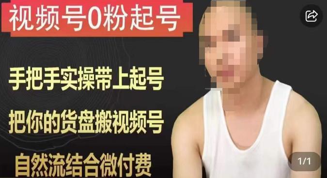 天诺老吴视频号0粉起号课程，手把手实操带上起号，把你的货盘搬视频号，自然流结合微付费-甬战资源库