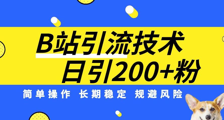 B站引流技术：每天引流200精准粉，简单操作，长期稳定，规避风险-甬战资源库
