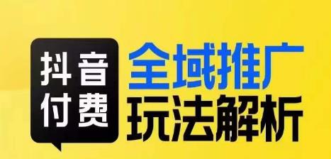 抖音付费全域推广玩法解析，抓住平台红利，小付费撬动大流量-甬战资源库