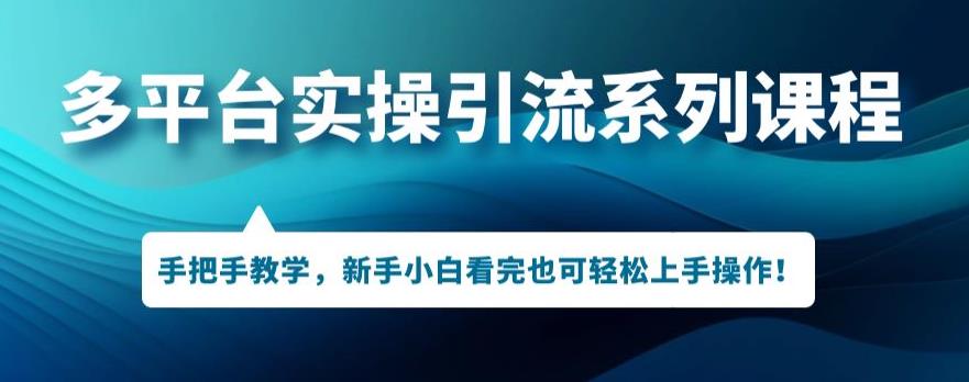多平台引流实操系列课程，新手小白看完也可轻松上手进行引流操作-甬战资源库