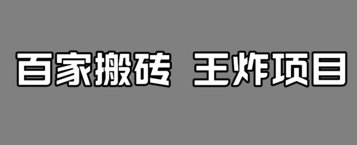 百家最新搬运玩法，单号月入5000+【揭秘】-甬战资源库