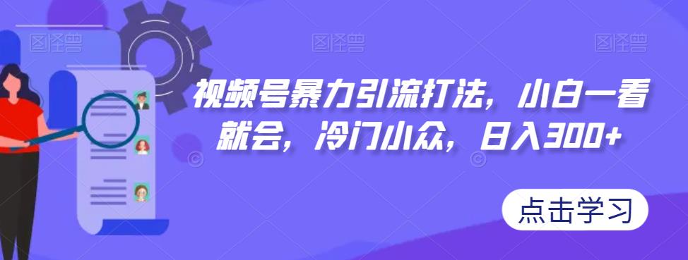 视频号暴力引流打法，小白一看就会，冷门小众，日入300+【揭秘】-甬战资源库