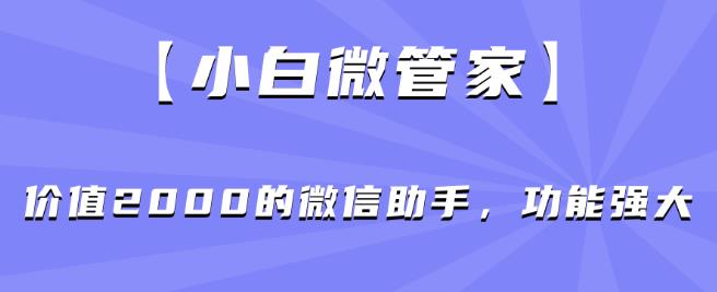 【小白微管家】价值2000的微信助手，功能强大-甬战资源库