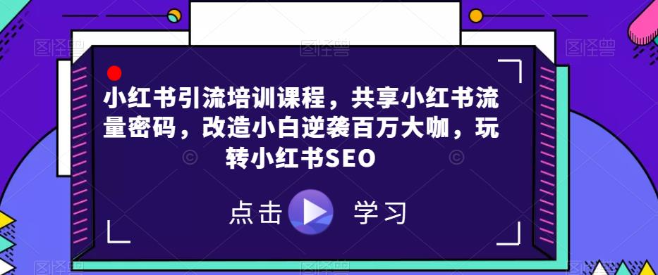 小红书引流培训课程，共享小红书流量密码，改造小白逆袭百万大咖，玩转小红书SEO-甬战资源库