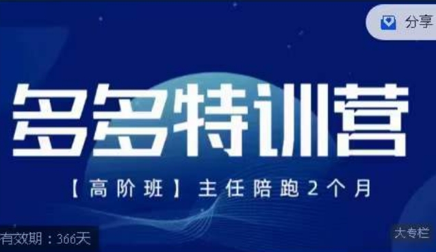 纪主任·多多特训营高阶班【9月13日更新】，拼多多最新玩法技巧落地实操-甬战资源库