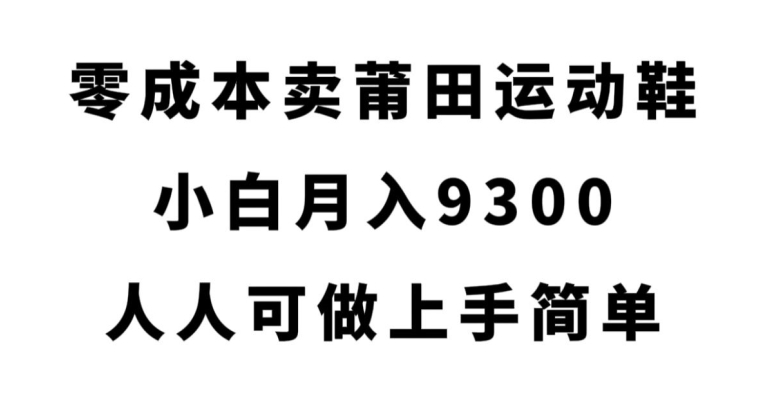 零成本卖莆田运动鞋，小白月入9300，人人可做上手简单【揭秘】-甬战资源库