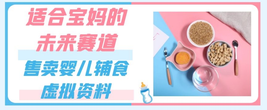 适合宝妈的未来赛道，售卖婴儿辅食虚拟资料，一份9.9-69.9元闭眼赚钱-甬战资源库