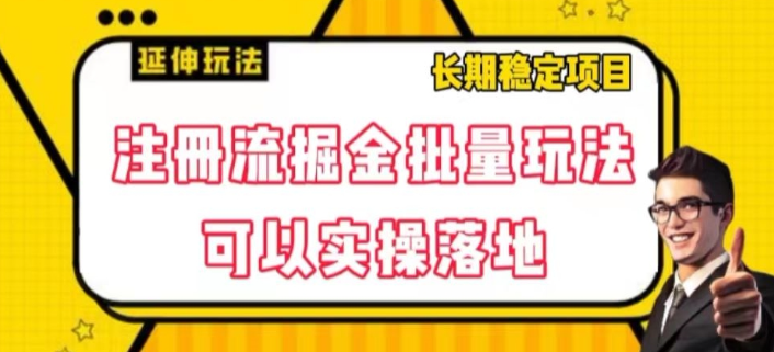 注册流掘金批量玩法，可以实操落地【揭秘】-甬战资源库