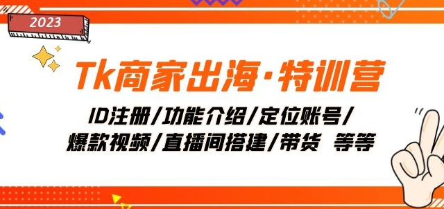 Tk商家出海·特训营：ID注册/功能介绍/定位账号/爆款视频/直播间搭建/带货-甬战资源库