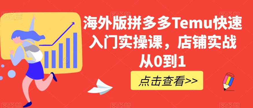 海外版拼多多Temu快速入门实操课，店铺实战从0到1-甬战资源库