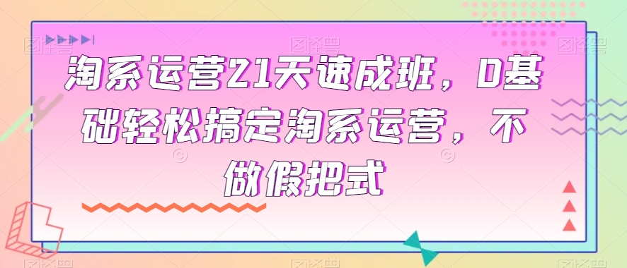 淘系运营21天速成班，0基础轻松搞定淘系运营，不做假把式-甬战资源库