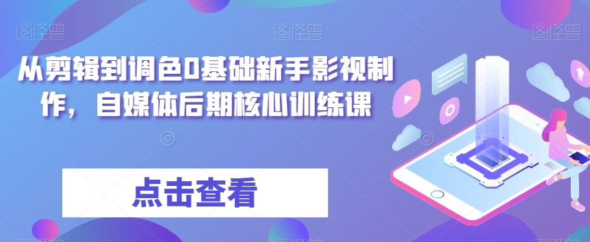 从剪辑到调色0基础新手影视制作，自媒体后期核心训练课-甬战资源库