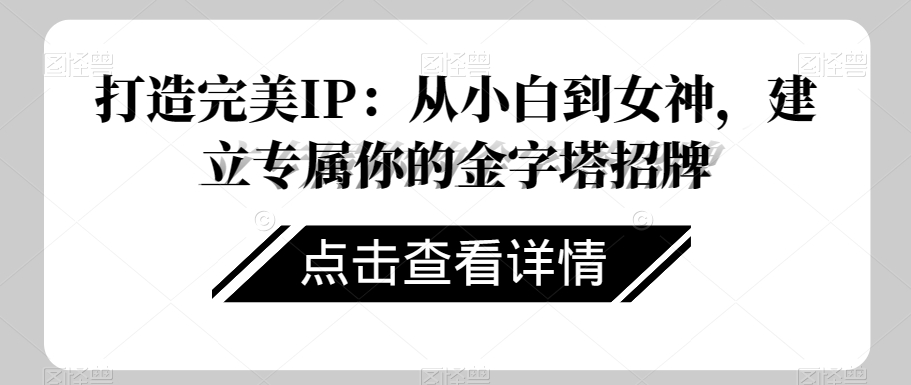 打造完美IP：从小白到女神，建立专属你的金字塔招牌-甬战资源库