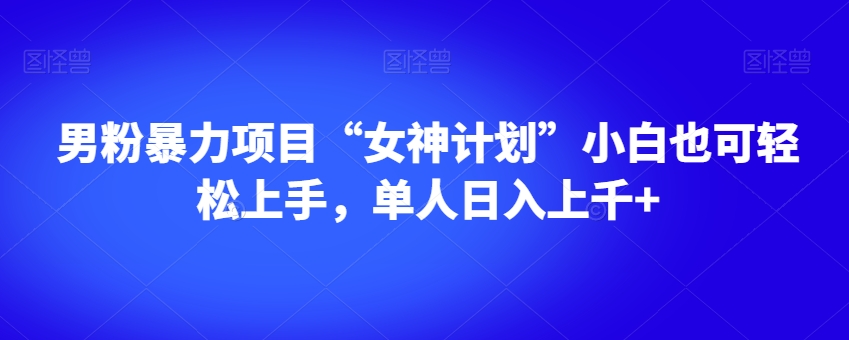 男粉暴力项目“女神计划”小白也可轻松上手，单人日入上千+【揭秘】-甬战资源库