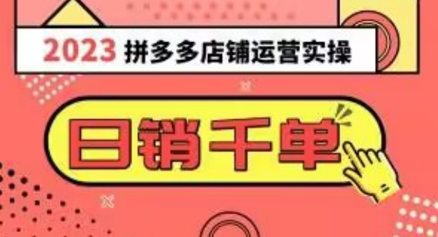 2023拼多多运营实操，每天30分钟日销1000＋，爆款选品技巧大全（10节课）-甬战资源库
