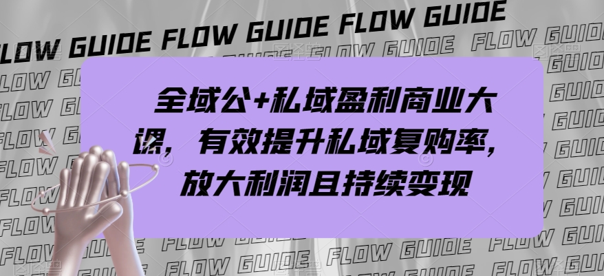 全域公+私域盈利商业大课，有效提升私域复购率，放大利润且持续变现-甬战资源库