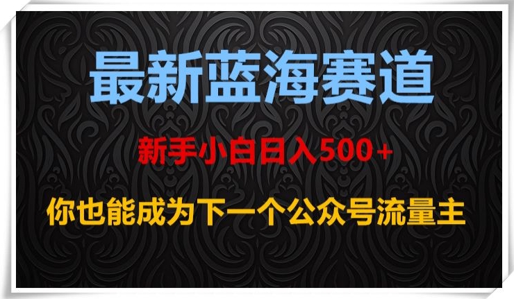 最新蓝海赛道，新手小白日入500+，你也能成为下一个公众号流量主【揭秘】-甬战资源库