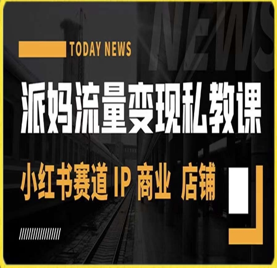 派妈流量变现私教课，小红书赛道IP  商业  店铺 -甬战资源库