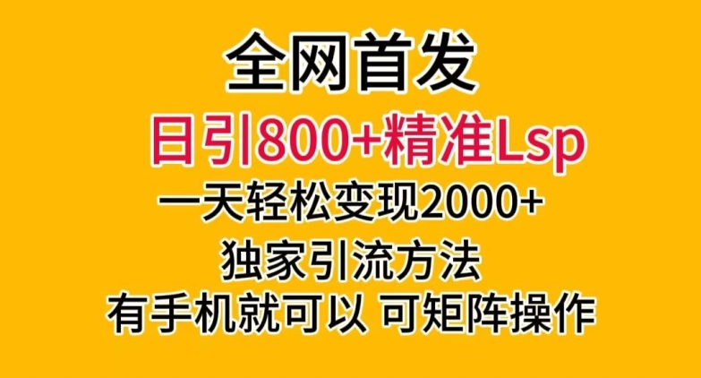 全网首发！日引800+精准老色批，一天变现2000+，独家引流方法，可矩阵操作【揭秘】-甬战资源库