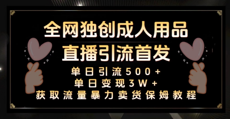 全网独创真人主播+无人直播单日引流500+，橙人用品暴力卖货单日变现3W+保姆似教学2.0【揭秘】-甬战资源库