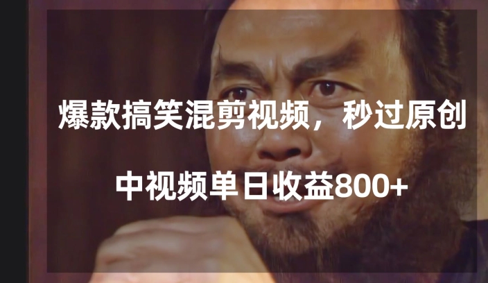爆款搞笑混剪视频，百分百过原创，单日中视频播放收益800+【揭秘】-甬战资源库